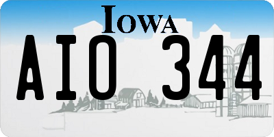 IA license plate AIO344