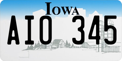 IA license plate AIO345