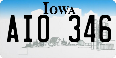IA license plate AIO346