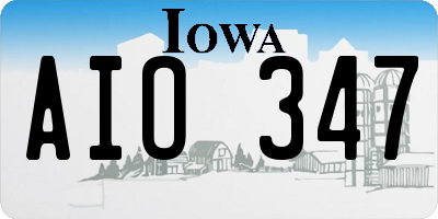 IA license plate AIO347