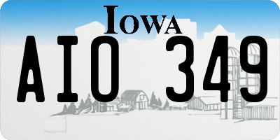 IA license plate AIO349