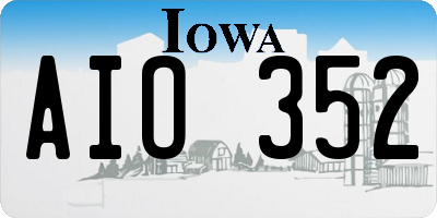 IA license plate AIO352