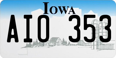 IA license plate AIO353