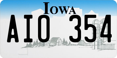 IA license plate AIO354