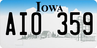 IA license plate AIO359