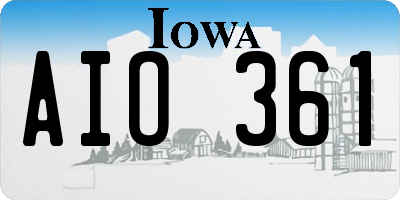 IA license plate AIO361