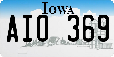 IA license plate AIO369