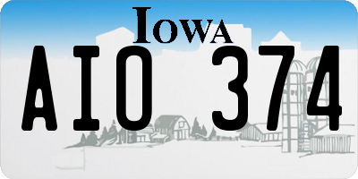 IA license plate AIO374