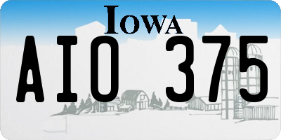 IA license plate AIO375