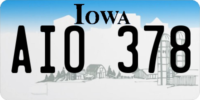 IA license plate AIO378