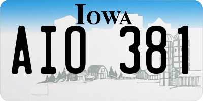 IA license plate AIO381