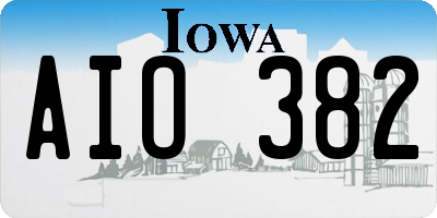 IA license plate AIO382