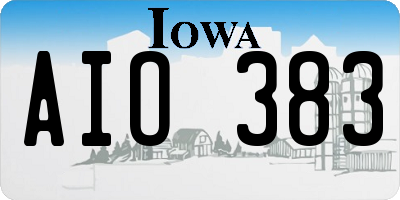 IA license plate AIO383