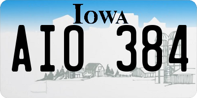 IA license plate AIO384