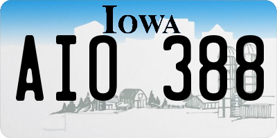 IA license plate AIO388
