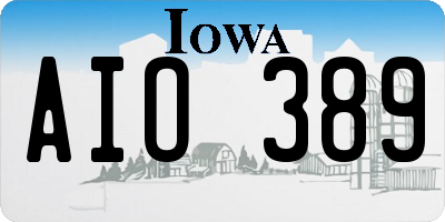 IA license plate AIO389