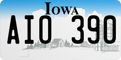 IA license plate AIO390