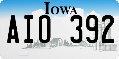 IA license plate AIO392