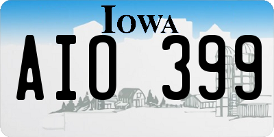 IA license plate AIO399