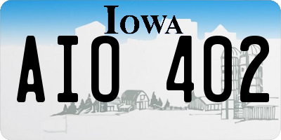 IA license plate AIO402