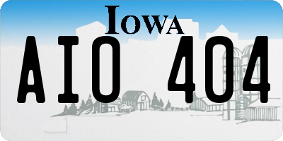 IA license plate AIO404