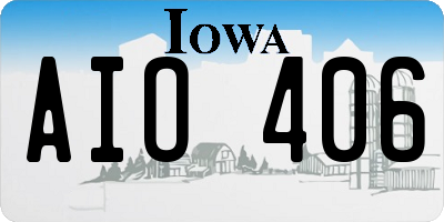 IA license plate AIO406