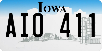 IA license plate AIO411