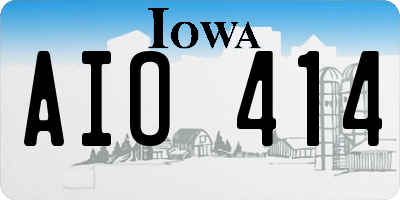 IA license plate AIO414