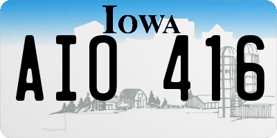 IA license plate AIO416