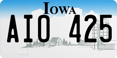 IA license plate AIO425