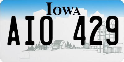 IA license plate AIO429