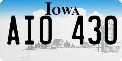 IA license plate AIO430
