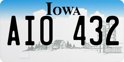 IA license plate AIO432