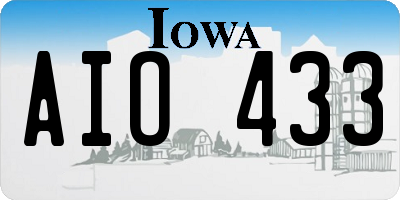 IA license plate AIO433