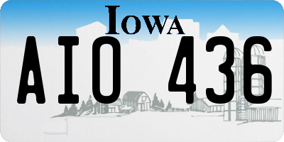 IA license plate AIO436