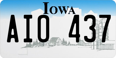 IA license plate AIO437