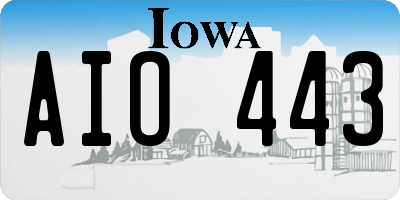 IA license plate AIO443