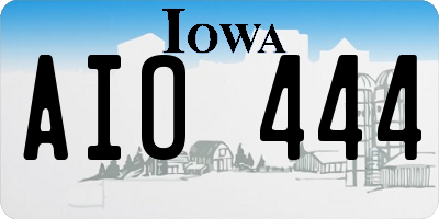 IA license plate AIO444
