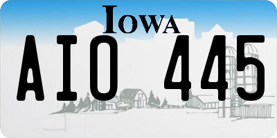 IA license plate AIO445