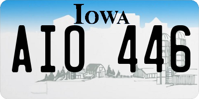 IA license plate AIO446