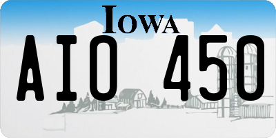 IA license plate AIO450