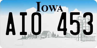 IA license plate AIO453