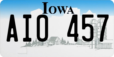IA license plate AIO457
