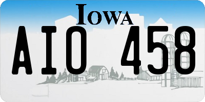 IA license plate AIO458