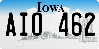 IA license plate AIO462