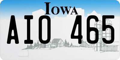 IA license plate AIO465