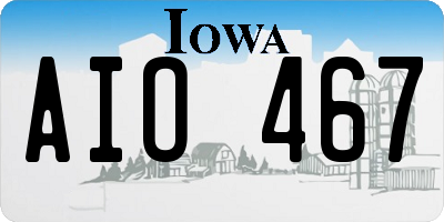 IA license plate AIO467