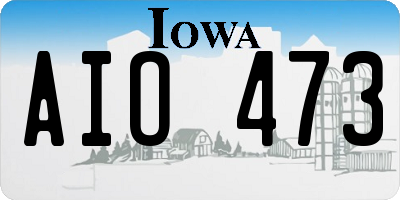 IA license plate AIO473