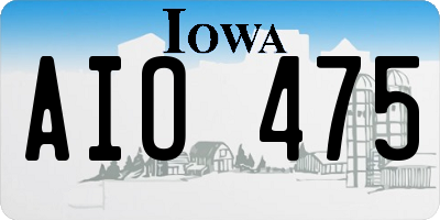 IA license plate AIO475