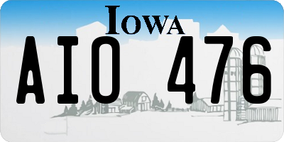 IA license plate AIO476
